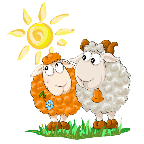 2015 new year with christmas and funny sheep vector 01 sheep new year christmas   