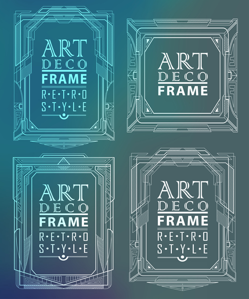 Retro styles art deco frames vector material 06 styles Retro font material frames deco   