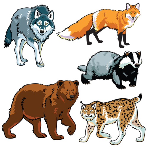 Vector set of wild animals design graphic 01 graphic animals Animal   