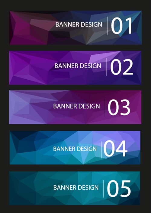 Geometric shapes numbered banners vector material 13 numbered Geometric Shapes banners   