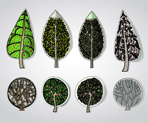 free Cartoon Trees Label vector 02 trees label cartoon   