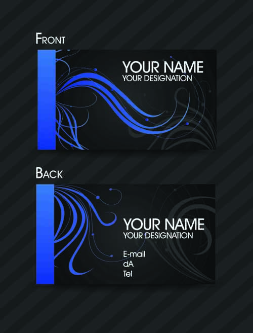 Set of Exquisite business card vector 01 exquisite elegant business card business   