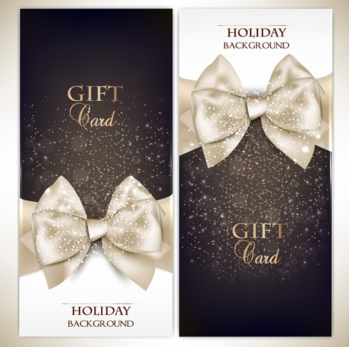 Shiny Holiday Gift Cards vector 02 shiny holiday gift cards card   