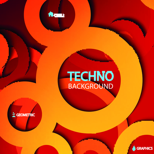 Circular tech vector background art 03 Vector Background tech circular background   