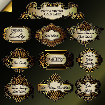 Retro label luxury design vector 02 Retro font luxury label   