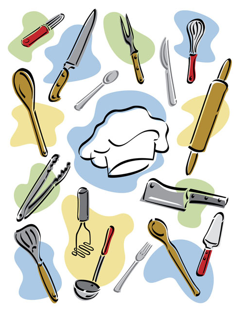 Hand drawn kitchen tools design vector tools tool kitchen hand-draw hand drawn   