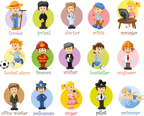 Different professions design elements vector 01 profession element different design elements   