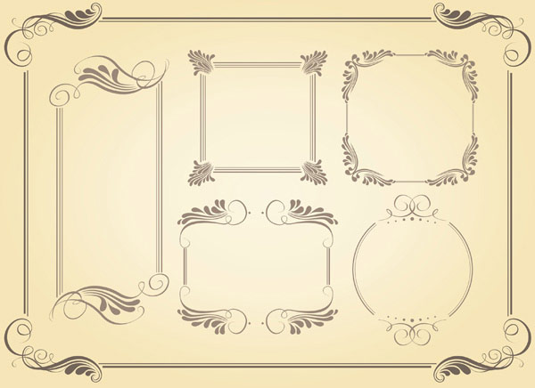 Classic frame vector vector simple border   