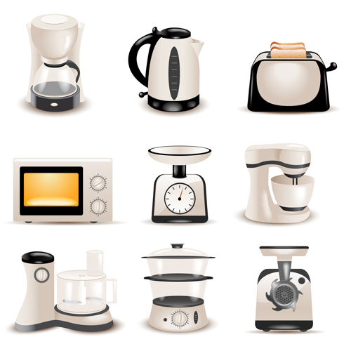 Realistic household appliances vector illustration 02 realistic illustration household appliances   