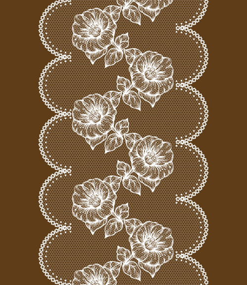 White lace with flower design vector white lace flower   