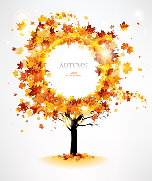 Creative Autumn leaves figures vector background 03 leaves leave figure creative autumn   