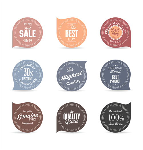 Vector retro badges design set 10 Retro font badges   