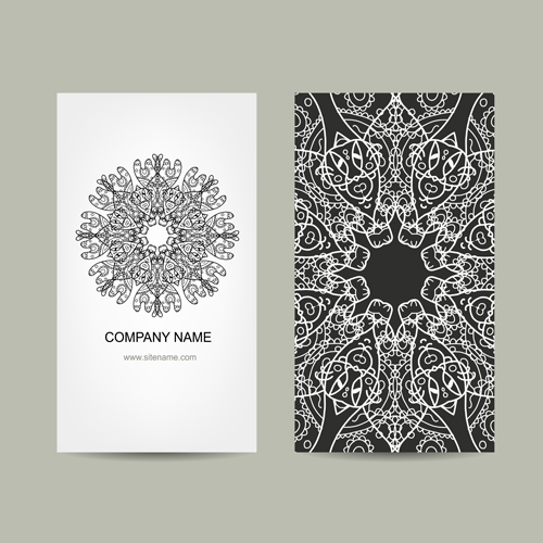 Ornament floral business cards vector set 10 ornament floral card business   