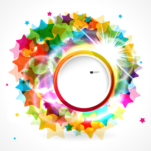 Shiny round with colored stars background vector stars star shiny colored background vector background   