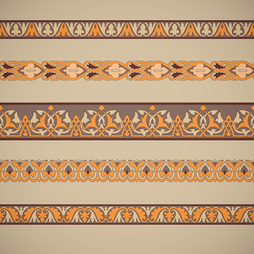 Ornaments tiling borders seamless vectors 03 seamless ornaments borders   