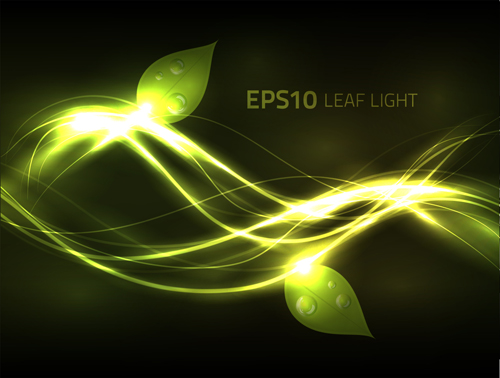 Leaf with light shiny background vector 02 shiny light leaf background   