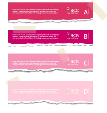 Torn paper colored banner vector set 01 torn paper torn paper colored banner   