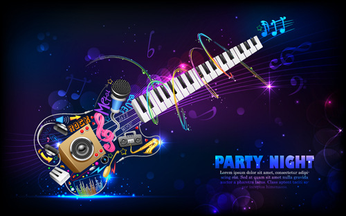 Party night flyer background vector 01 party night flyer background vector background   