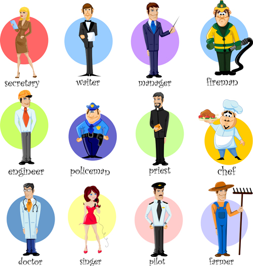 Different professions design elements vector 02 professions profession element different design elements   