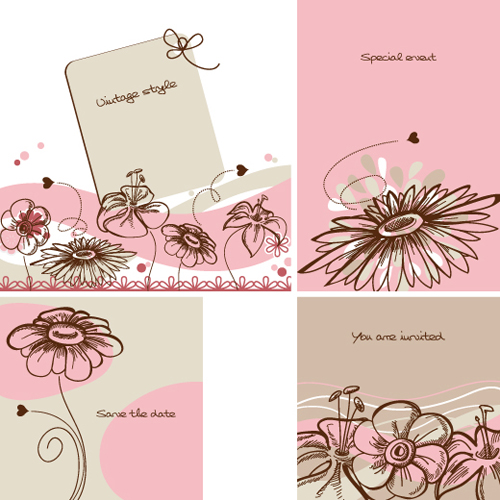 Hand drawn flower of Stylish card vector 04 stylish hand drawn flowers flower card   