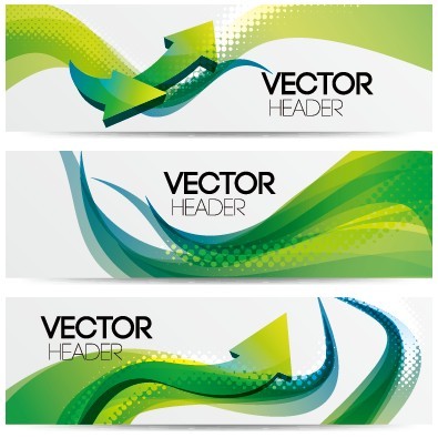 vector Set of Abstract Banner header graphics 02 banner abstract   