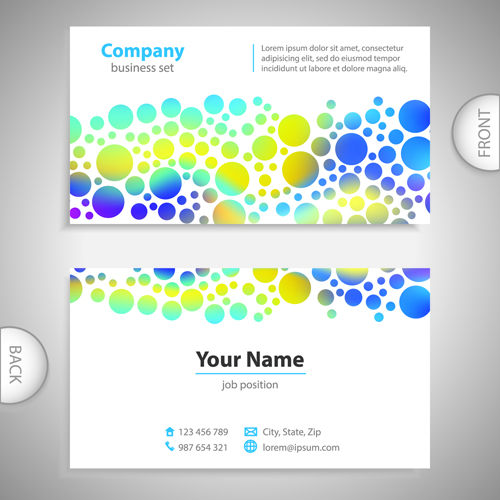 Excellent business cards front back template vector 11 front Excellent cards business cards business back   