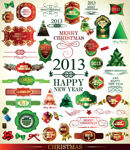 Set of Christmas Accessories vector Illustration 01 vector illustration illustration christmas accessories   