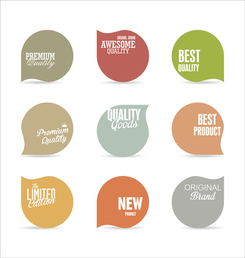 Vector retro badges design set 06 Retro font badges   