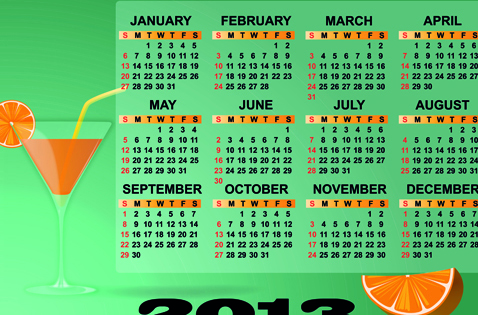 Set of Calendar 2013 design elements vector 01 elements element calendar 2013   