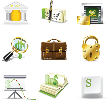 Set of Business Finance Icons vector 03 icons icon finance business   