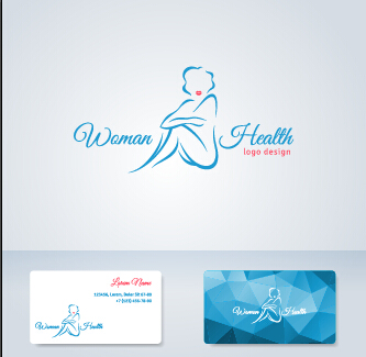 Elegant woman logo with cards vector graphics 05 woman logo elegant cards   