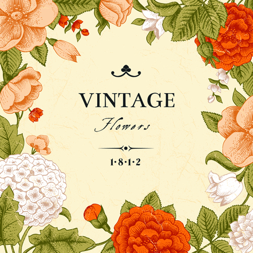 Vintage flower design background art vintage flower background back   