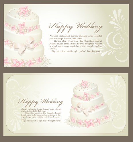 Set of Wedding Invitation cards design vector 04 wedding invitation cards card   