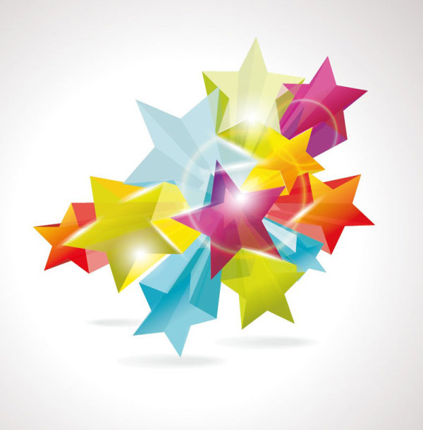 Creative Five pointed star vector background 02 Five pointed star creative   