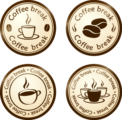 Vector Coffee break stickers elements 02 stickers sticker elements element   