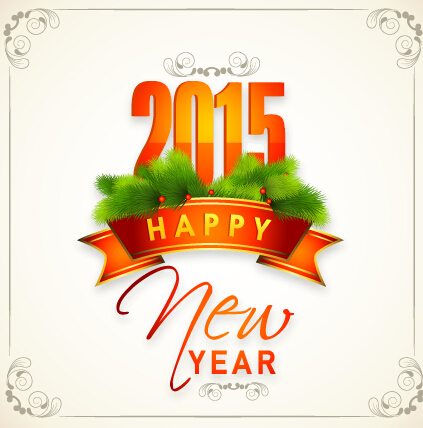 2015 new year with christmas frame and labels vector 02 new year labels label frame christmas 2015   