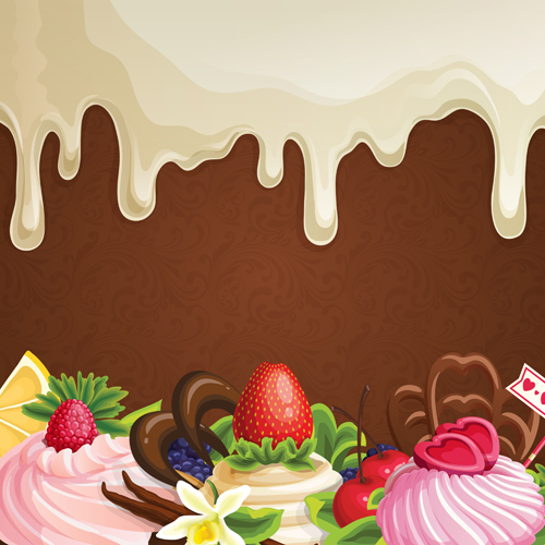 Sweet with drop chocolate background set vector 06 sweet drop chocolate background   