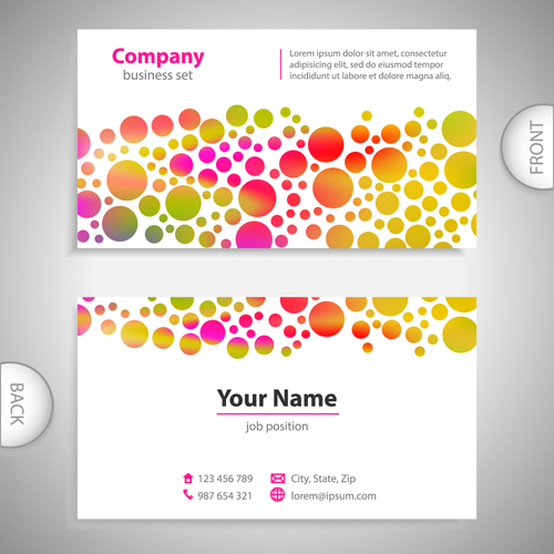 Excellent business cards front back template vector 10 front Excellent business cards back   