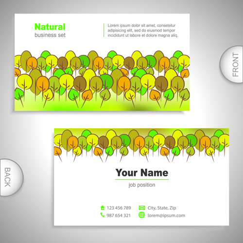 Excellent business cards front back template vector 08 front Excellent cards business cards business back   