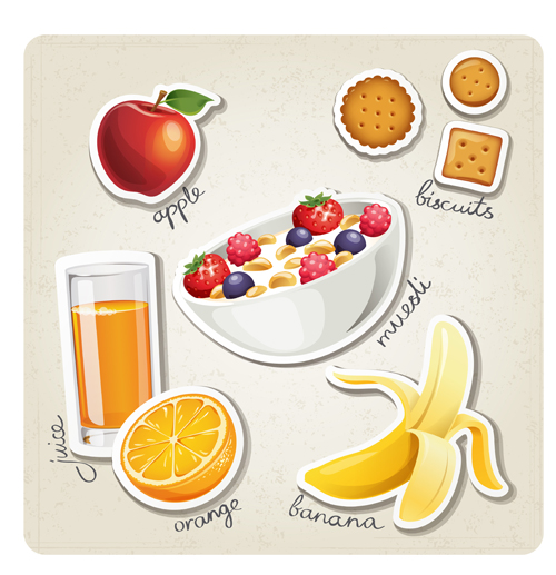 Different breakfast food vector icons material 04 material icons icon fast food different breakfast   