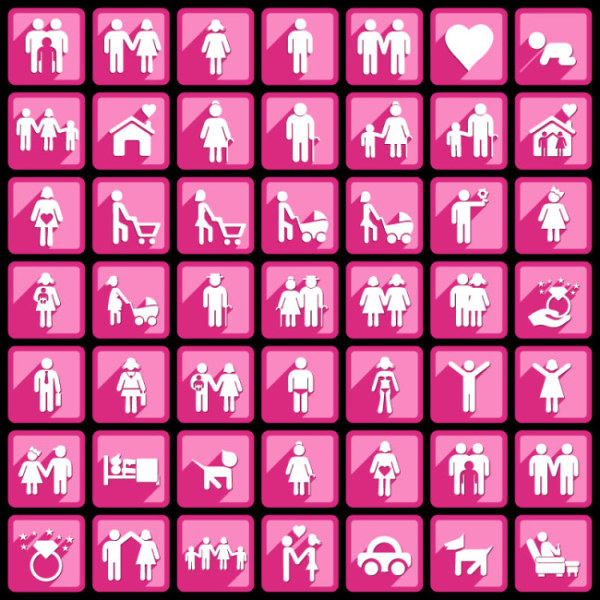 Pink people icons vector graphics vector graphics vector graphic pink people icons icon   