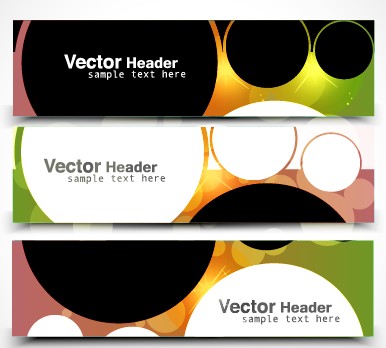 vector Set of Abstract Banner header graphics 01 banner abstract   