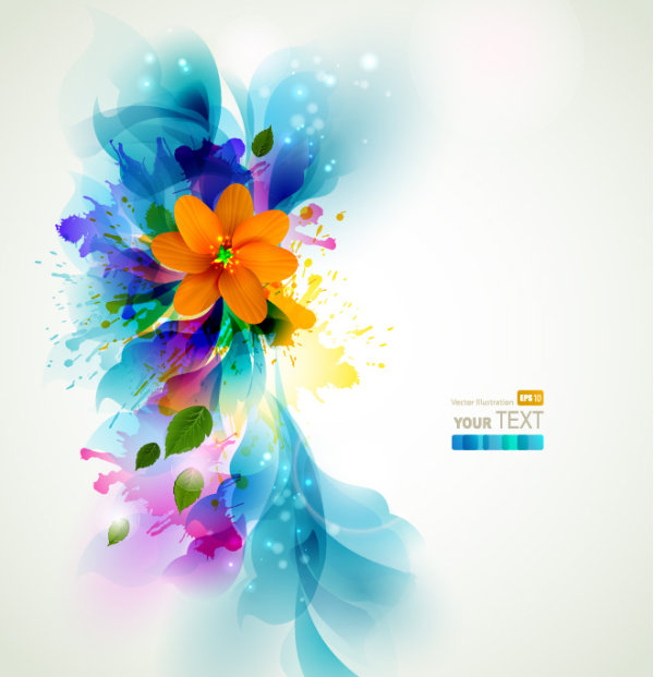 Stylish Shiny flower art background vector 02 stylish shiny flower   