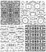 Black and white Border Floral vector white pattern lace black and   