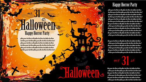 Halloween horror party poster vector 03 poster horror halloween   