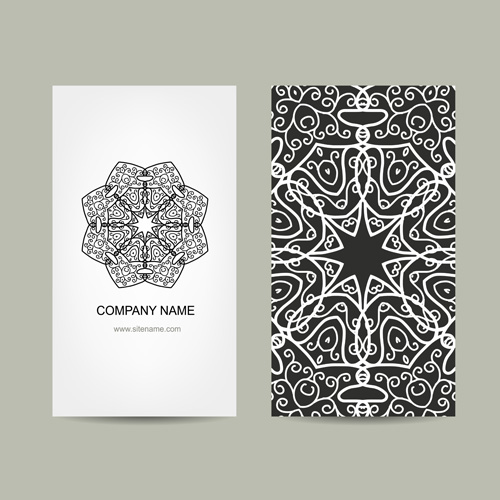 Ornament floral business cards vector set 02 ornament floral card business   