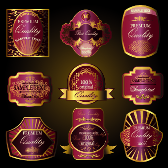 Retro label luxury design vector 04 Retro font luxury label   