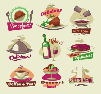 Vintage food Logo vector 05 vintage logo food   