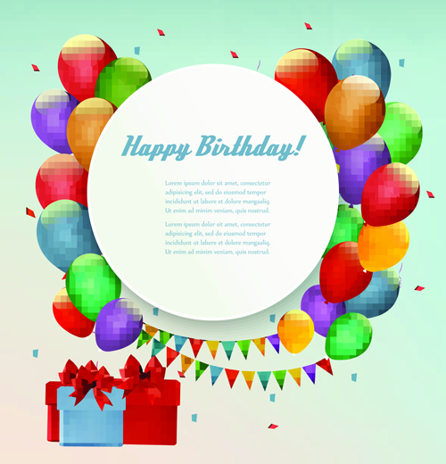 Circle with balloons birthday background vector 02 birthday balloons background   