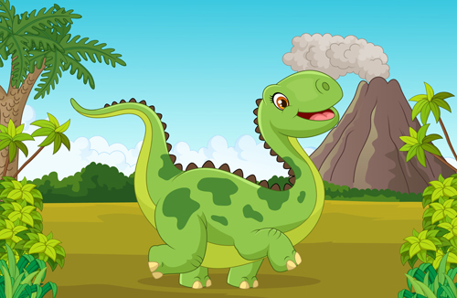 Cartoon dinosaurs with natural landscape vector 10 natural landscape dinosaurs cartoon   